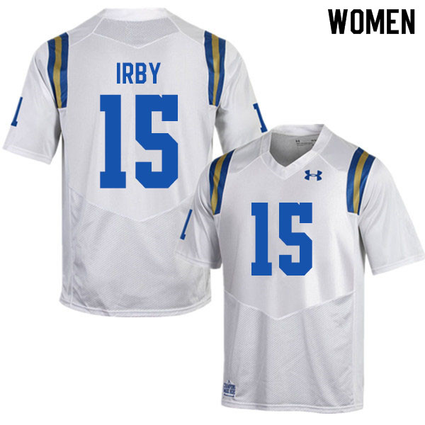 Women #15 Martell Irby UCLA Bruins College Football Jerseys Sale-White - Click Image to Close
